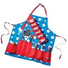 BigMouth Inc American Dream BBQ 앞치마 포켓 6개 내장 병따개 재미있는 그릴 선물 및 7월 4일 남성용 의상, BigMouth Inc American Dream BB
