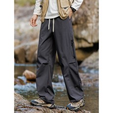 運動防水長褲 雪地褲 防潑水褲 男女情侶款滑雪傘兵褲 刷毛工裝長褲 防風刷毛登山長褲 防刮耐磨衝鋒褲 直筒長褲, 灰色薄款,4XL（建議體重92-102公斤）