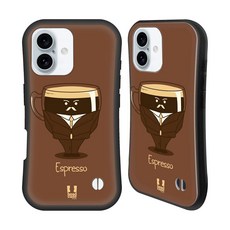 헤드 케이스 애플 폰 16과 호환되는 두유 커피 퍼스낼리티 하이브리드 디자인, Espresso
