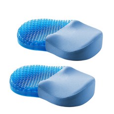 Frokom 벌집 실리콘 무중력 방석 쿨 통풍 압력분산 방석 + 사계절 커버 세트, 블루 2개