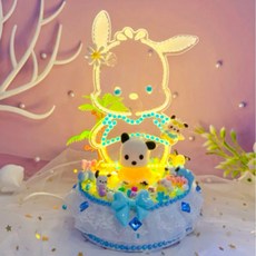 산리오 케이크 DIY 크림 데코 무드등 만들기 장난감 키즈 공예 SC41, 1개, 포차코