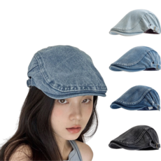 gradle 베이직 헌팅캡 모자 빈티지 데님 베레모 데일리 청모자 남녀공용 여름 캡모자
