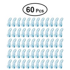 플라스틱 행어 연결 쌓을 있는 공간 절약 보관 다기능 옷걸이 60 세트, Blue 60pcs