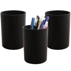 코지메이트 기본 원형 연필꽂이, 3개, 블랙
