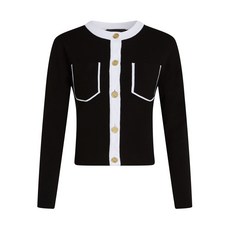 칼 라거펠트 콘트라스트 파이핑 가디건