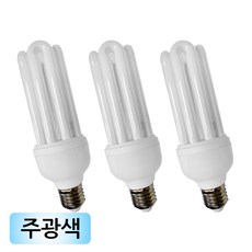 삼파장 EL 전구 30W E26 램프 안정기내장형 형광등, 3개, 주광색