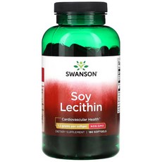 Swanson Soy Lecithin Non-GMO 스완슨 레시틴 1200 mg 180 소프트젤, 1개, 180정