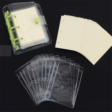 그니스토어 투명 미니 링바인더 케이스 속지 사진소품 사진엽서, 투명PVC 10매