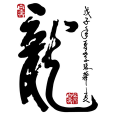 한문 용 포인트 자동차 스티커 / 18 cm x 24 cm 컷팅 데칼 튜닝 커스텀 전차종 꾸미기 범퍼 란시아, 1개, 검정색(블랙)