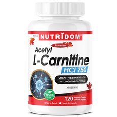 뉴트리돔 캐나다 아세틸 L-카르니틴 750mg 120식물성캡슐, 1개, 120정