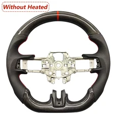 포드 머스탱 2015-2022 GT350 순정 카본 파이버 외장 천공 가죽 스티어링 휠에 적합, 06 2015-2017