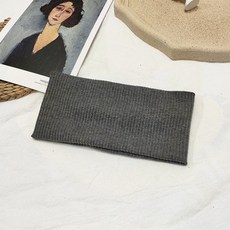 세안 헤어밴드 머리띠 골지 반다나 면 와이드 패션 여성, 1개, 2-골지반다나-차콜