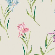 Laura Ashley Hawling Irises 부드러운 천연 벽지, Laura Ashley Hawling Irises 부드