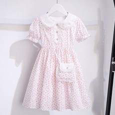 女童連衣裙 夏裝 娃娃領 公主裙 小女孩 碎花裙子