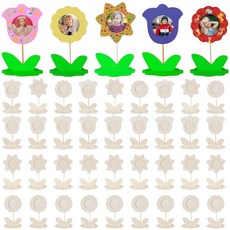 Juexica 24피스 DIY 나무 꽃 모양 그림 프레임 미완성 단단한 페인팅 공예 사진 어린이 생일 선물 예술 활동 장식 프로젝트 230446, 24