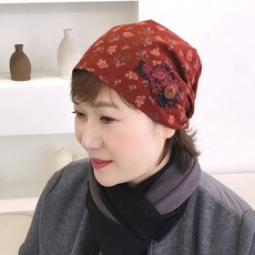JJNINE 女士頭巾帽 花朵圖案