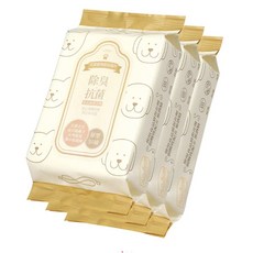 貝恩寵物三合一洗澡套組：沐浴露、潔耳液、肉球霜、除臭濕巾，貓狗適用，寵物美容清潔一次搞定, 1個, 寵物除臭濕巾 30抽3包(串)