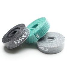 FaSoLa 다용도 벨크로 매듭 테이프 3종 세트, 1세트, 블랙 + 그레이 + 그린
