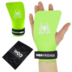 와드프렌즈 스파이더그립2 노핑거 크로스핏그립 헬스장갑 좌우세트 + 시그니처 메쉬백, 그린, 1개