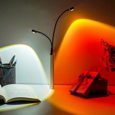 실버카우 USB LED 독서 무드등, 18cm, 화이트
