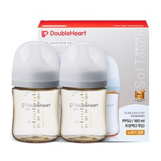 더블하트 모유실감 모먼트 새벽그레이 160ml 트윈팩(젖꼭지미포함), 1박스 1박스