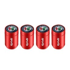 자동차 타이어 밸브 커버 금속, 1개, 3. 4Pcs-Red-D, 기본