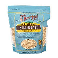 밥스 레드 밀 유기농 올드 패션드 롤드 오트 907 그램 Bob's Red Mill Organic Old Fashioned Rolled Oats 32oz (Pack of 1), 1개