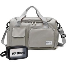 Small Gym 백 여성용 트래블 더플 캐리 온 위켄더 with Shoe 컴파트먼트 342149, 29#All 그레이, Gym Bag&toiletry Bag
