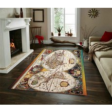 세계지도 벽지 인테리어 블라인드 위대한 항해 시대 복고풍지도 3d 바닥 매트 깔개 거실 플란넬 부드러운 침실 깔개 침실거실공부장식지역 깔개선물, 60cm x 40cm, 1