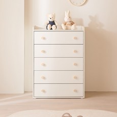 버니 E0등급 LPM 800 5단 키즈 서랍장, 버니화이트