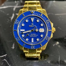 차량용 방향제 시계 룸미러 송풍구형 룸미러형 시계방향제 자동차 송풍구, 블루 골드 시계  무료 향수 5개 시계 뒤에 놓음