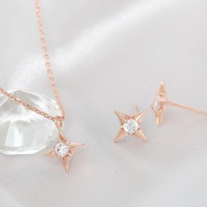 로즈골드 큐빅 별 베이직 체인 목걸이big2+2BAN