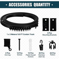 5미터 커튼 레일 PVC 트랙 벤더블 구부러지는, 3 미터 트랙 세트, 1개