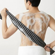 미로나 풍성거품 각질제거 샤워타월, 블랙, 1개, 1개입