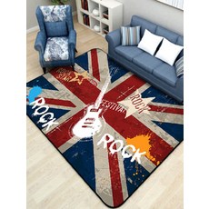 영국 국기 카페트 핸드메이드 고급 대형 거실 러그 매장, 1개, 와인 레드 80cm×120cm 친환경 소재