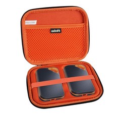 Adada SanDisk 500GB / 250GB / 1TB / 2TB 익스트림 휴대용 SSD용 하드 케이스 (블랙+오렌지 하드 드라이브 3개 케이스), Case for 2Hard Drives, 블랙+오렌지, 1개