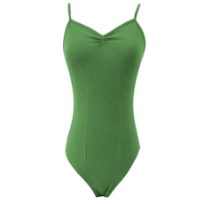 성인용 발레복 상의 일체형 섹시 슬립 리듬체조복 발레 무용 댄스 스포츠 언더웨어, 녹색