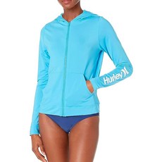 [아마존4.5+ 미국출고 213557] Hurley 여성용 스탠다드 후디 지퍼 래쉬가드 하이 타이드