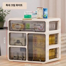 약 수납함 보관함 약통 소형 정리함 약보관통 탕비실 구급함 1. 대형 클래식 2단 흰색, 투명 그레이 고병 특대형 3단
