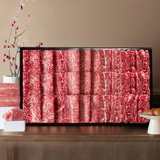 마장동 1++한우 모둠 세트 소고기 600g 800g, 1개, 스페셜800g(등심+부채+앞치마+업진안살)