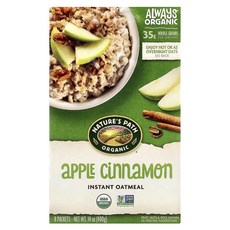 Nature's Path Organic Instant Oatmeal Apple Cinnamon 8 Packets 14 oz (400 g), 1개, 400g