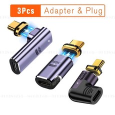 USB4 마그네틱 40GBPS 변환기 충전 8K 유형 어댑터 케이블 140W USB 고속, 3Pcs MIX Adapter