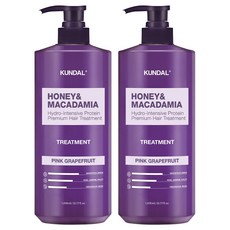 쿤달 허니 앤드 마카다미아 헤어 트리트먼트 핑크그레이프프룻향, 1.058L, 2개