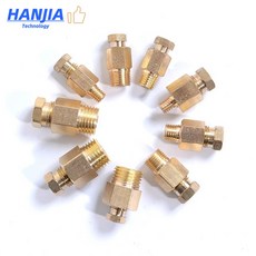 PD 스트레이트 압축 튜브 피팅 8MM OD 파이프 공작 기계 윤활 황동 오일, 4mm, M6, 1개