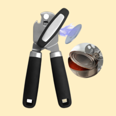 InLoop 마그네틱 캔 오프너 통조림 따개 자석 기능, 1개, 블랙