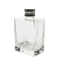 ZERO原點居家 方形扁酒瓶6入組 100mL/200mL 鋁蓋包裝瓶 玻璃瓶, 1個