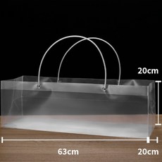 PVC 흰색 긴손잡이 F8 쇼핑백(63x20x20cm 사각) (10개 묶음), 1봉