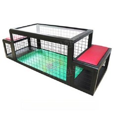 좌식 테이블 축구 기계 스포츠 장비 보드 게임 2인 오락기 게임장, C. 검은색 및 빨간색 시트 쿠션