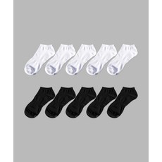IL--GNG-CHIL [10PACK 팩] 1507 모노 트라우져 스니커즈 삭스 _ 스노우 화이트/블랙, 스노우화이트 10팩