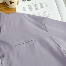 霧光翻領輕薄襯衫 外套 內搭 長袖上衣女